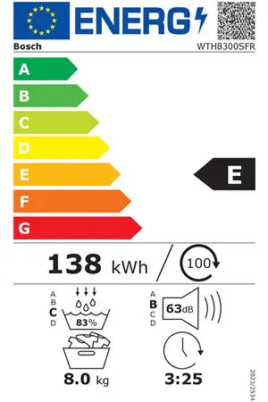 Máquina de secar roupa com bomba de calor Bosch WTH8300SFR