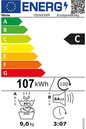 Máquina de secar roupa Miele TSD 643 WP com bomba de calor, 9 kg