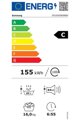Máquina de secar roupa com bomba de calor Samsung DV16DG8600BV