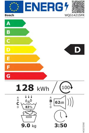 Máquina de secar roupa com bomba de calor Bosch WQG1421SFR SERINITY