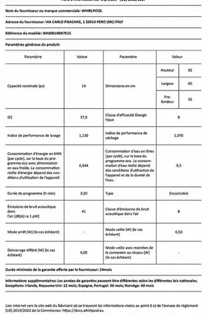 Máquina de lavar loiça de encastrar Whirlpool WH6IB14BN7S1S - 60 cm