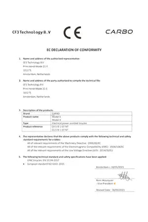 Bicicleta elétrica Carbo Model S 250W PAS 7Ah preta