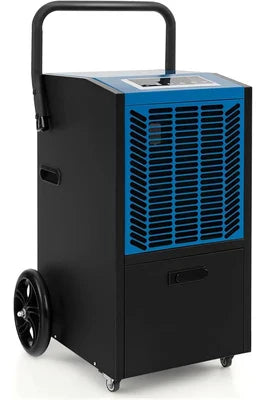 Desumidificador profissional Giantex, 66 L/dia, bomba e mangueira de escoamento, temporizador de 24 horas, azul.