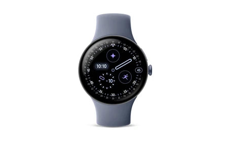 Google Pixel Watch 4 45mm Smartwatch Bluetooth, Cinza Acetinado com Bracelete Desportiva de Fluoroelastómero, Quartzo Cinza