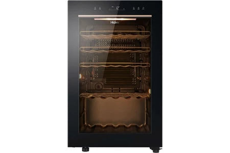Garrafeira climatizada Haier, capacidade para 49 garrafas, HWS49GAE, preta.