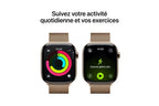 Apple Watch Series 11 GPS + Cellular 46mm Caixa Titânio Dourado com Bracelete Milanese Dourado - P/M
