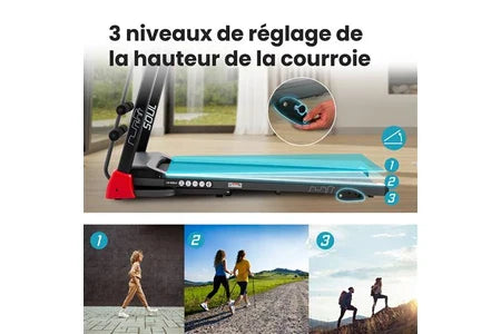 Passadeira dobrável Hop-Sport HS-1200LB Soul - 2 em 1 para uso doméstico com dispositivo de massagem - com ecrã LCD, controlo por aplicação, 15 programas e