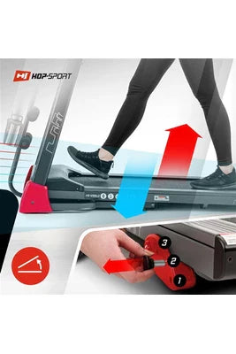 Passadeira dobrável Hop-Sport HS-1200LB Soul - 2 em 1 para uso doméstico com dispositivo de massagem - com ecrã LCD, controlo por aplicação, 15 programas e