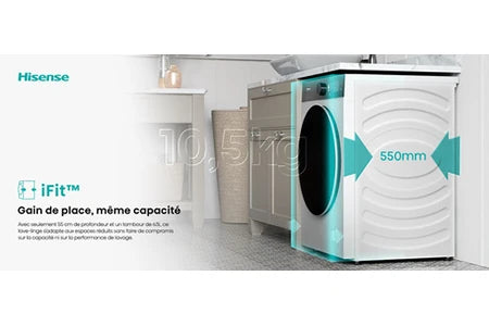 Máquina de lavar e secar roupa Hisense WD5I1045BBQ 10,5 kg / 6 kg