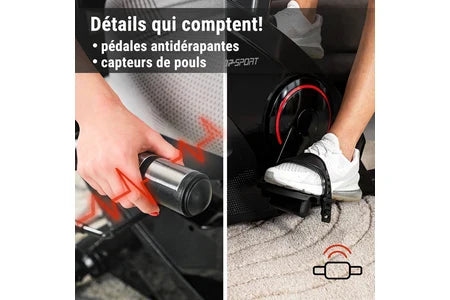 Bicicleta de exercício Hop-Sport HS-070L Helix semi-reclinada com Bluetooth e aplicação, 32 níveis de resistência, volante de 18,5 kg, assento ajustável e computador de bordo.