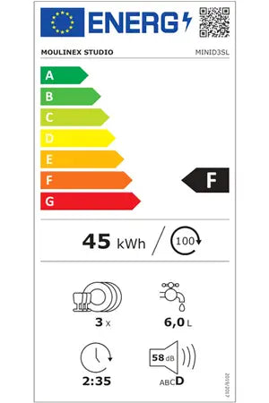Mini máquina de lavar loiça Moulinex Studio MINID3SL